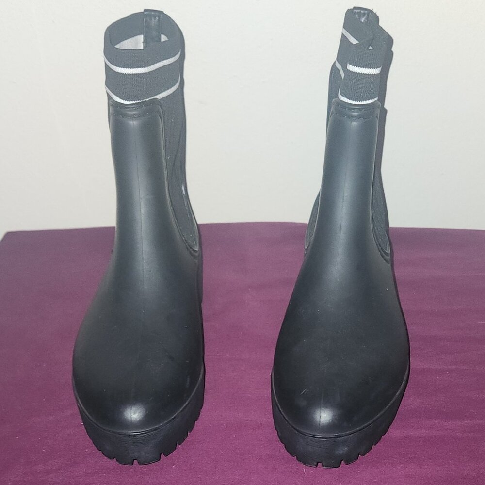 Womens Catherine Malandrino Selbo Black Rainboots Size 7